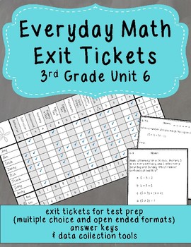 Preview of Everyday Math Exit Tickets: Grade 3 Unit 6