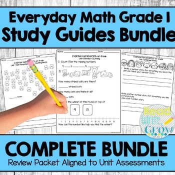 Everyday Math Grade 1 Study Guides Complete Bundle Units 1-9 {4th Edition}