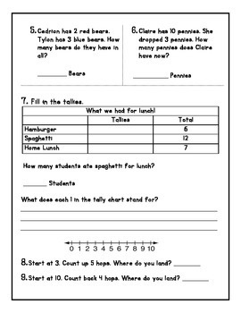 Preview of Everyday Math Grade 1 Unit 1 & 2 Review