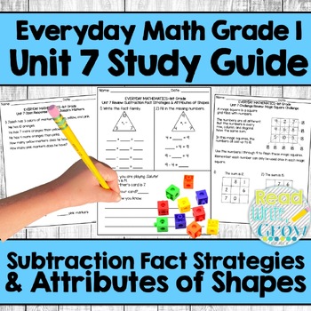 Preview of Everyday Math Grade 1 Unit 7 Study Guide/Review {Subtraction Fact Strategies}