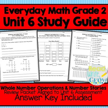 Preview of Everyday Math Grade 2 Unit 6 Study Guide/Review {Whole Number Operations}