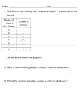 Preview of Everyday Math, Grade 3, Unit 3, Tally Chart-Line Plot-Data Practice