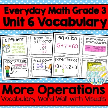 Preview of Everyday Math: Grade 3-Unit 6 {Vocabulary Word Wall}