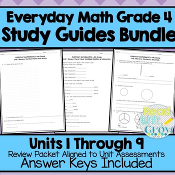Preview of Everyday Math Grade 4 Study Guides {BUNDLE}