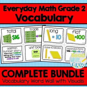 Preview of Everyday Math Grade 2 Vocabulary Word Wall {BUNDLE}