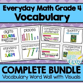 Preview of Everyday Math Grade 4 Vocabulary Word Wall {BUNDLE}