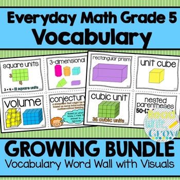 Preview of Everyday Math Grade 5 Vocabulary Word Wall {BUNDLE}