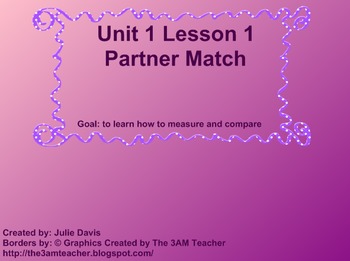 Preview of Everyday Math Kindergarten 1.1 Partner Match