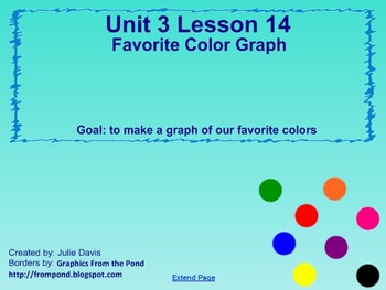 Preview of Everyday Math Kindergarten 3.14 Favorite Colors Graph