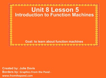 Preview of Everyday Math Kindergarten 8.5 Introduction to Function Machines