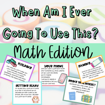 Preview of Everyday Math Posters - When am I ever going to use this?