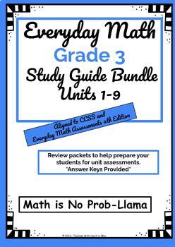 Preview of Everyday Math Study Guide Grade 3 Units 1-9 (4th Edition)