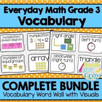 Preview of Everyday Math Grade 3 Vocabulary Word Wall {BUNDLE}