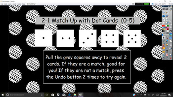Preview of Everyday Math Unit 2 - 1 Match Up with Dot Cards