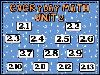 Preview of Everyday Math Unit 2 lesson pack
