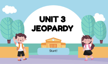 Preview of Everyday Math Unit 3 Jeopardy Review (Editable, First Grade)