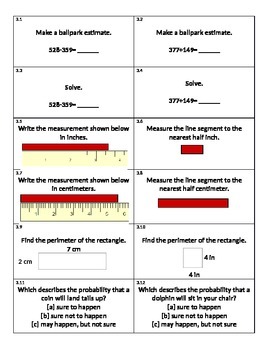 Preview of Everyday Math Unit 3 Review