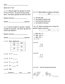Everyday Math Unit 4 Mixed Common Core Skills Test by Amber Bass