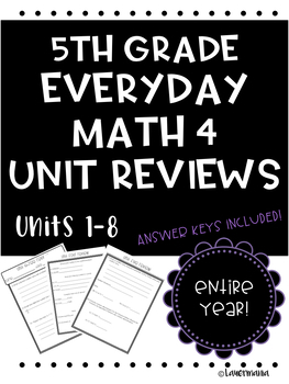 Preview of Everyday Math Unit Reviews Bundle