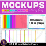 Everyday Mockups Underlay Papers Bright Neon Colors Set 1 