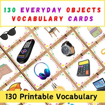 Preview of Everyday Objects: 130 Basic Vocabulary Flash Cards