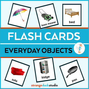 Preview of Everyday Objects Vocabulary Photo Flash Cards for Speech Therapy | ESL & EAL