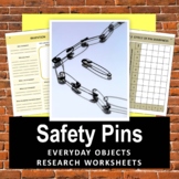 Everyday Objects Safety Pins STEM Worksheets and Activities