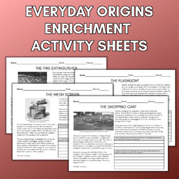 Preview of Everyday Origins - Enrichment Activity for Gifted History & Science