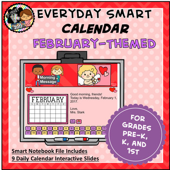 Preview of Interactive SMART Calendar - February - Pre-K, K, 1st Grades