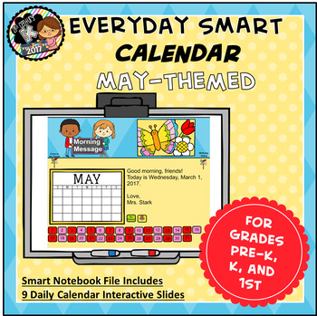 Preview of Interactive SMART Calendar - May - Pre-K, K, 1st Grades