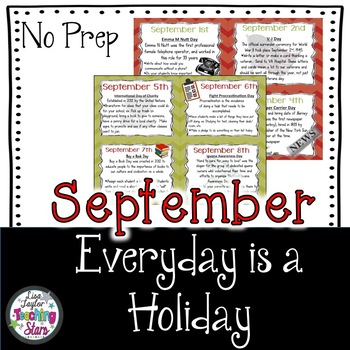 Everyday is a Holiday: September's Daily Holiday Cards | TpT