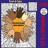 Everyone Belongs Harmony Day Collaborative Coloring Poster