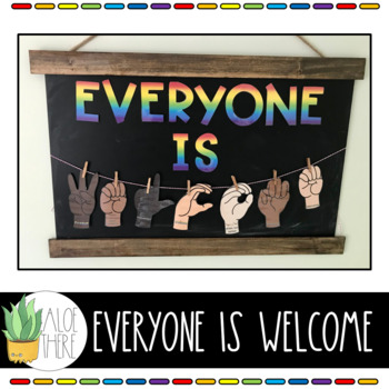 Preview of Everyone Is Welcome Banner/Bulletin Board (ASL, LGBTQ+)