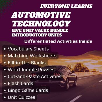 Preview of Everyone Learns Automotive Technology: Five Unit Value Bundle