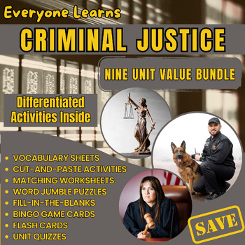 Preview of Everyone Learns Criminal Justice: Nine Unit Value Bundle