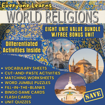 Preview of Everyone Learns World Religions: Eight Unit Value Bundle w/Free Bonus Unit