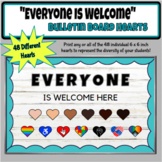Everyone is Welcome Bulletin Board HEARTS - Diversity and 
