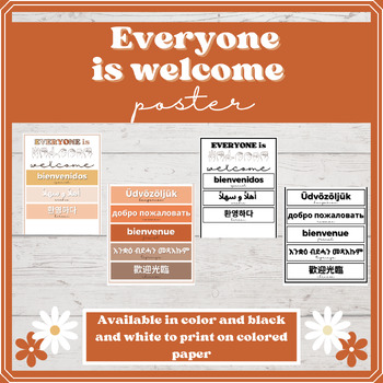 Preview of Everyone is Welcome Sign (Editable on Canva)