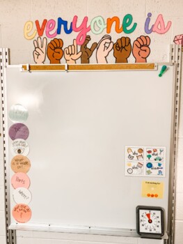 Preview of Everyone is Welcome fingerspell bulletin board or classroom decor