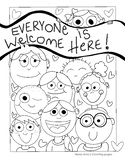 Everyone is welcome, coloring page