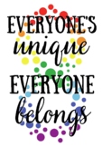 Everyone's Unique, Everyone Belongs Neurodiversity Poster