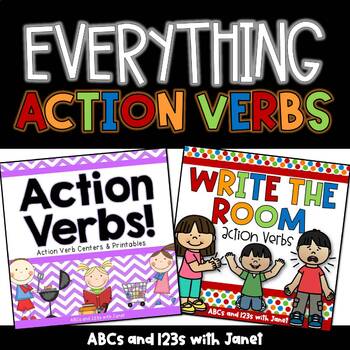 Preview of Everything Action Verbs Bundle (activities & worksheets)