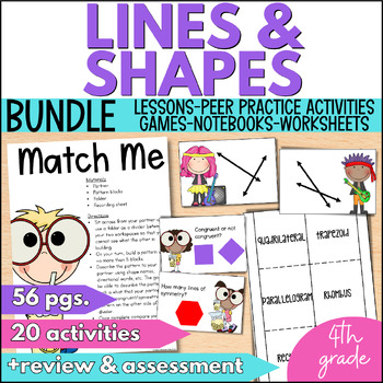 Lines and Shapes Interactive Geometry Math Unit for 4th Grade | TpT