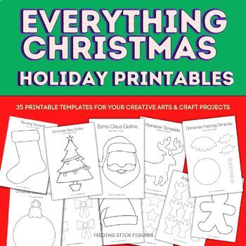 Preview of Everything Christmas Art Printable Templates Bundle