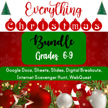 Preview of Everything Christmas Bundle Computer Skills Activities for Google Apps