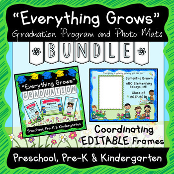 Preview of Preschool Graduation and Kindergarten Graduation with Frames Bundle