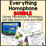 Everything Homophone Bundle: Games, Worksheets, Boom Cards