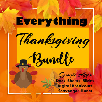 Preview of Everything Thanksgiving Bundle Computer Skills Activities for Google Apps