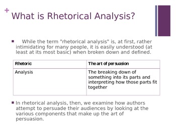 define rhetorical analysis