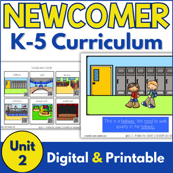 Preview of ESL Newcomer Curriculum Reading, Writing, Games, Speaking Activities (U2)